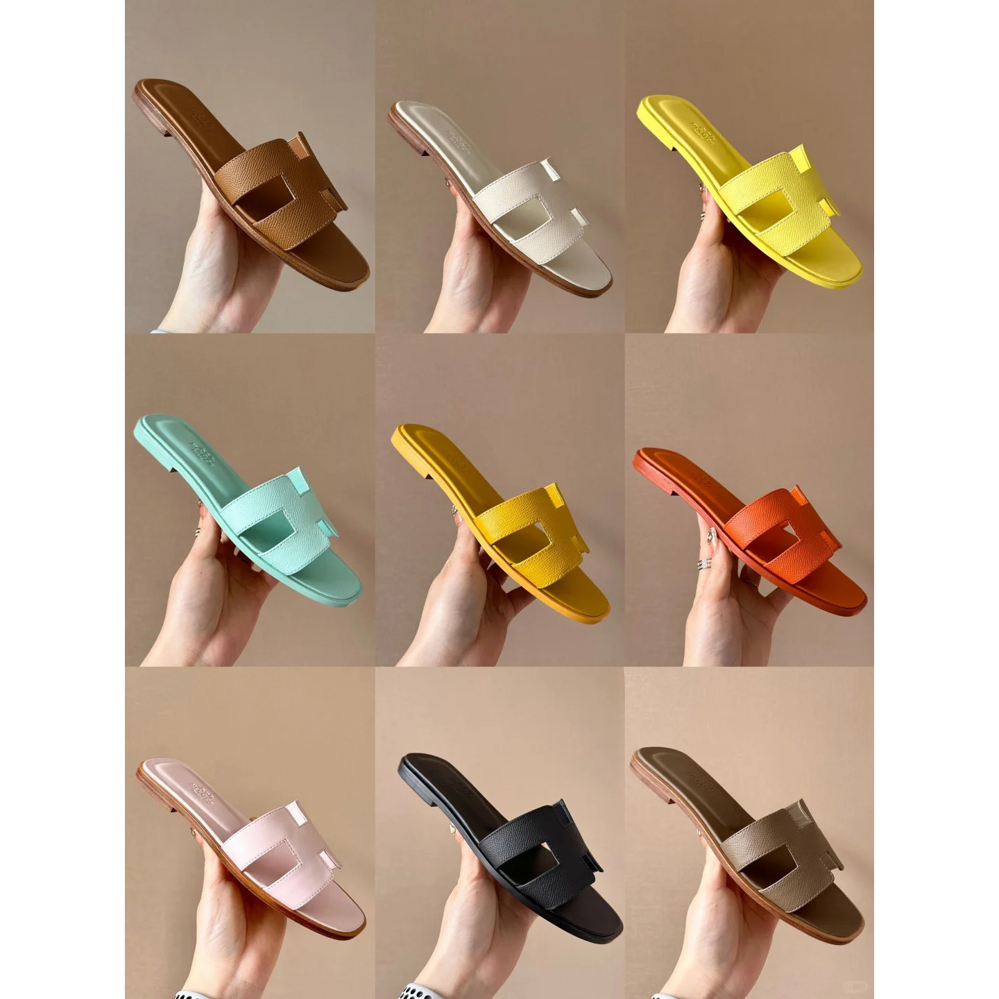 Cross border foreign trade palm print h slippers for women's summer outdoor wear, internet celebrity, high-end fashion, casual flat sandals, classic H-shape