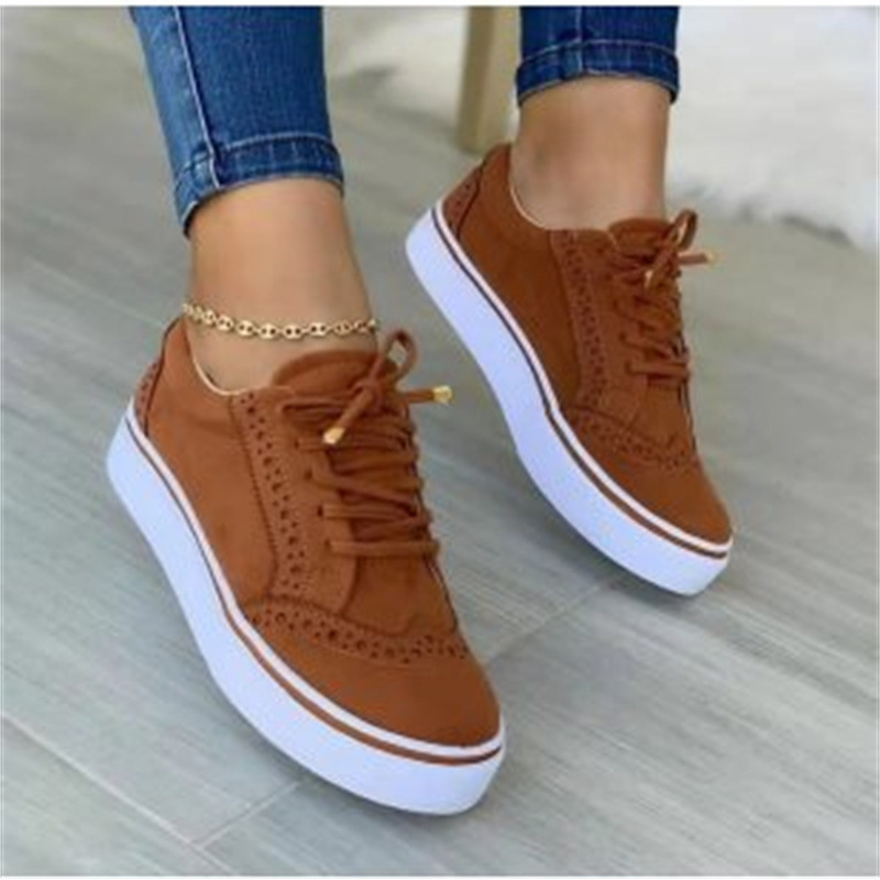 Foreign trade plus size 2025 spring/summer new lace up single shoes comfortable casual women's shoes round toe flat bottom solid color single shoes women