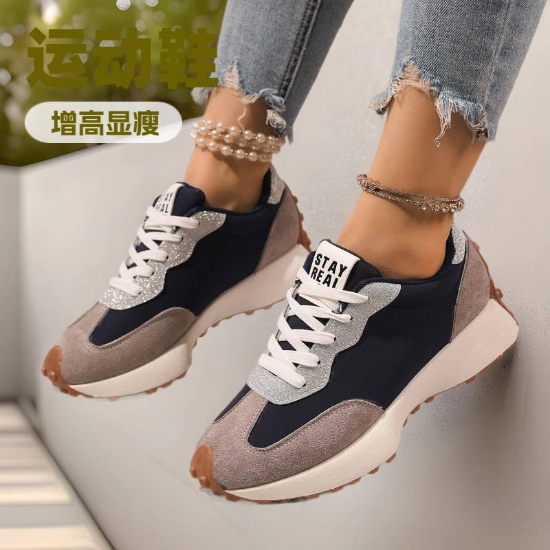 Cross border plus size sports shoes, small waist, lightweight Forrest Gump shoes for women, 2026 Spring and Autumn new breathable casual dad shoes for women