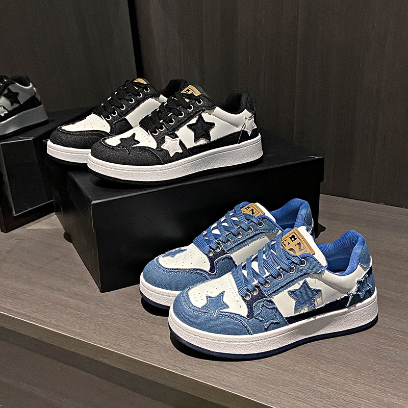 2025 Spring and Summer New Star Couple Men's Shoes Low Top Board Shoes Trendy Brand Casual Cowboy Cloth Shoes Women's Trendy Shoes