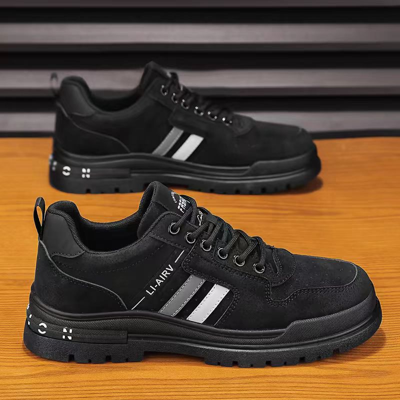 Men's shoes 2026 summer new men's retro workwear men's shoes construction site work safety shoes anti slip and wear-resistant shoes