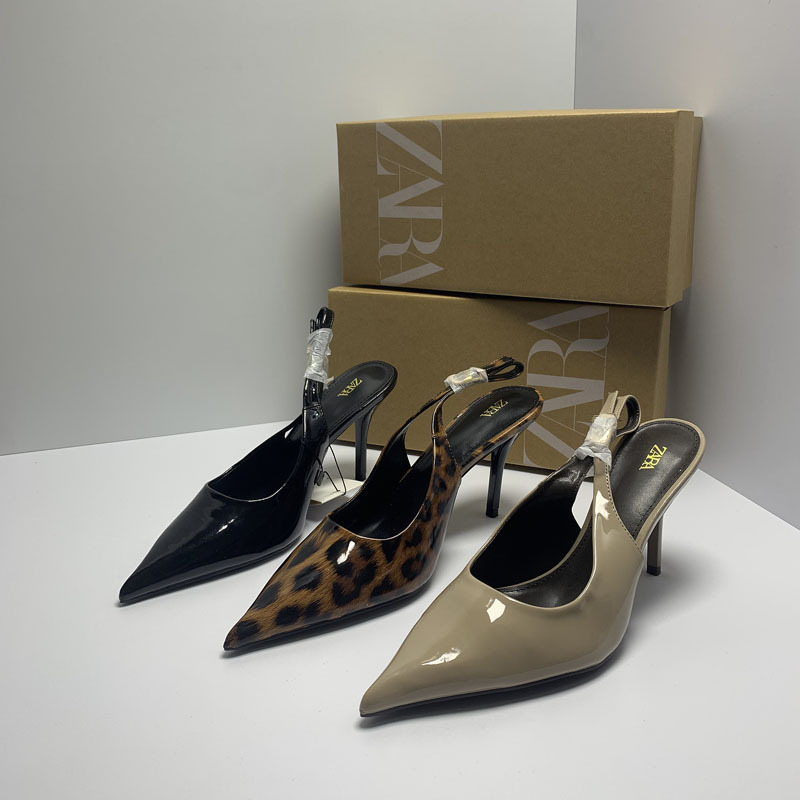 ZA Summer New Product 2025 Light Luxury High Heels with Thin Heels and Strap at the Back for Women's Sandals, High Grade and Leg length Highlighting, Ultra High Heels