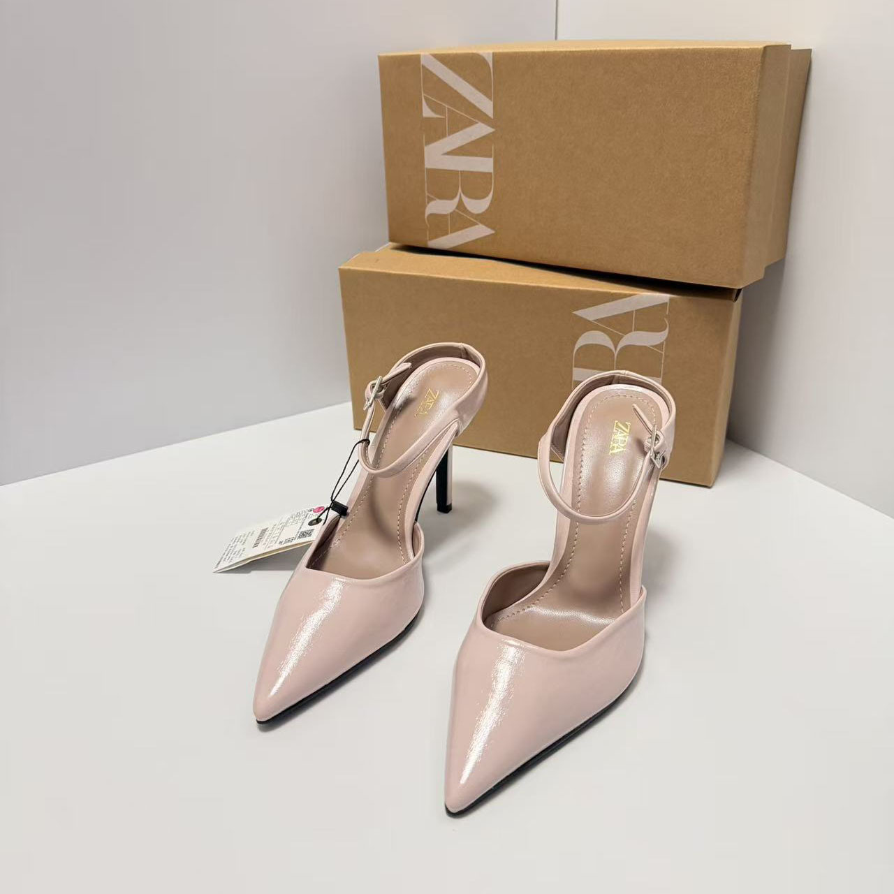 ZA2026 Autumn New Women's Shoes European and American High Heels Pointed Shallow Mouth Rear Empty Buckle Muller Shoes Style Versatile Women