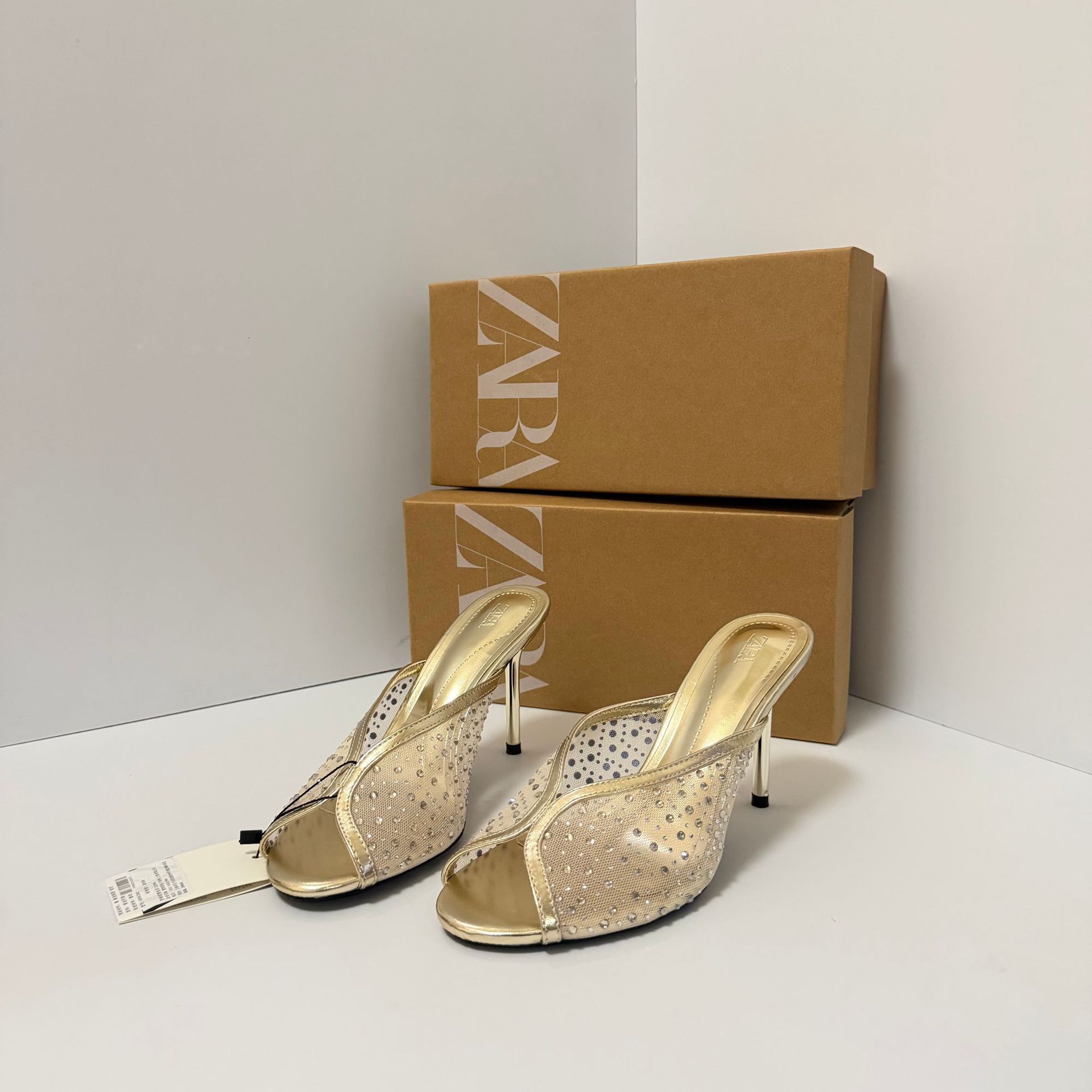 ZA2026 Summer New Foreign Trade Women's Casual Comfortable Fish Mouth High Heel Sandals Fashion Baita Daily Full Diamond