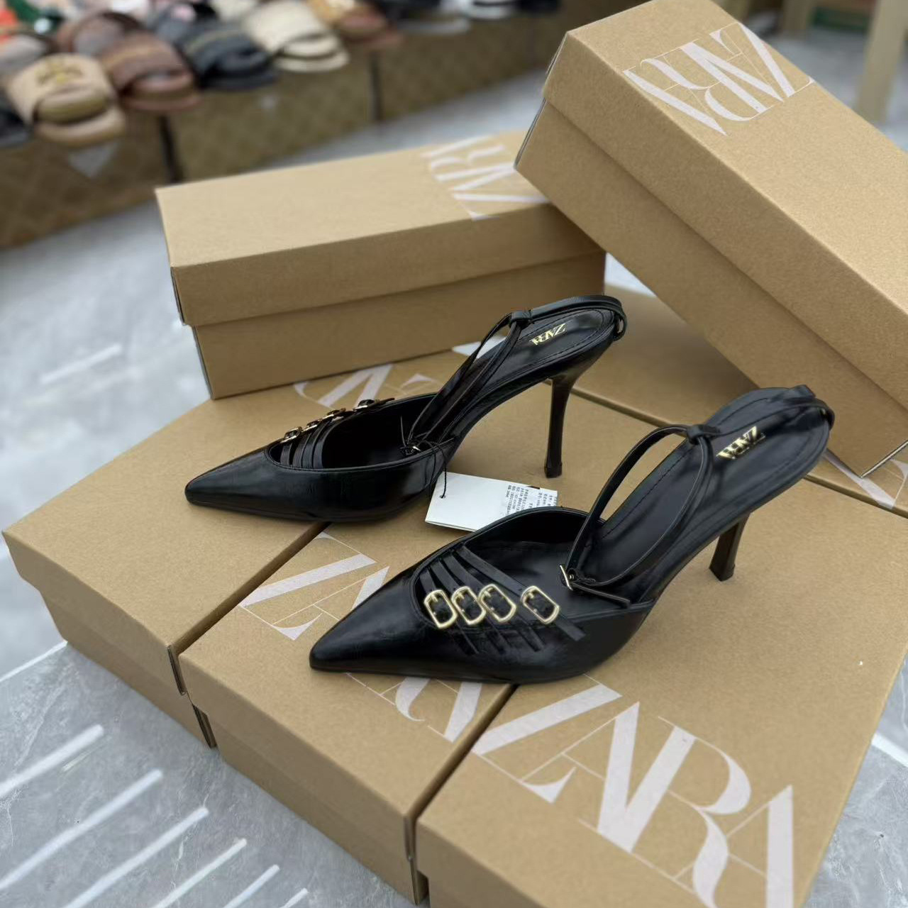 ZA2025 New Baotou Pointed Fine Heels Super Immortal High Heels Lacquer Leather Sandals French Style Luxury Single Shoes for socialites