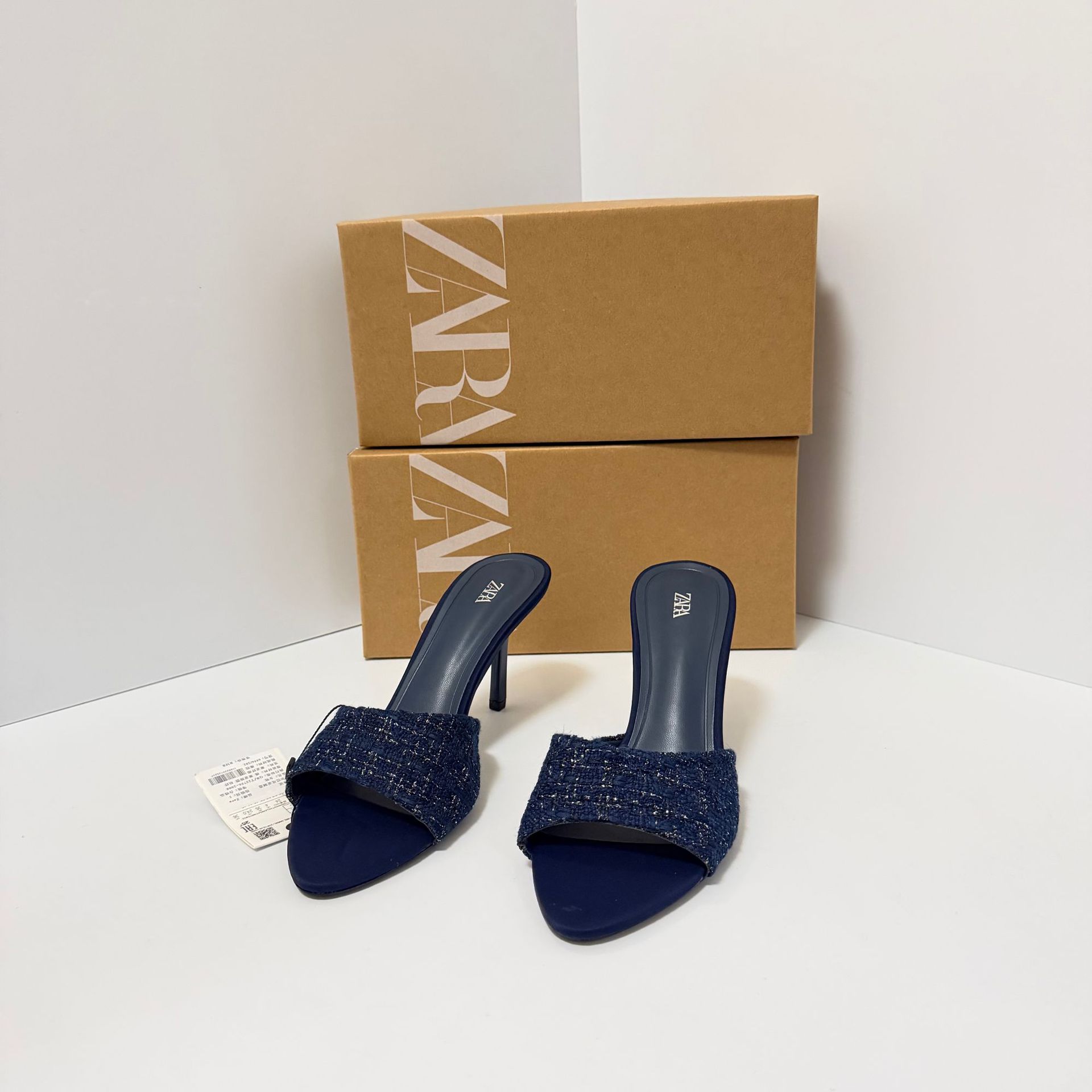ZA Home 2025 New Women's Shoes Low Heel Style High Heels for socialites with shallow toe caps and back straps, fashionable and versatile single shoes