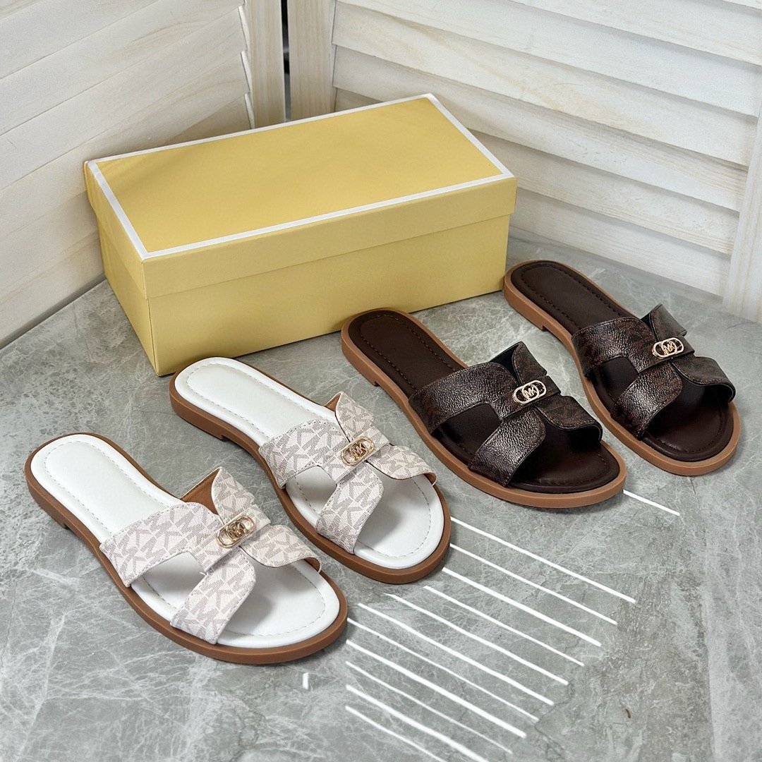 Foreign Trade 2025 New Genuine Leather French Flat Flat One Word Slippers for Casual, Simple, and Versatile Outdoor Wear, Beach Cool Slippers for Women