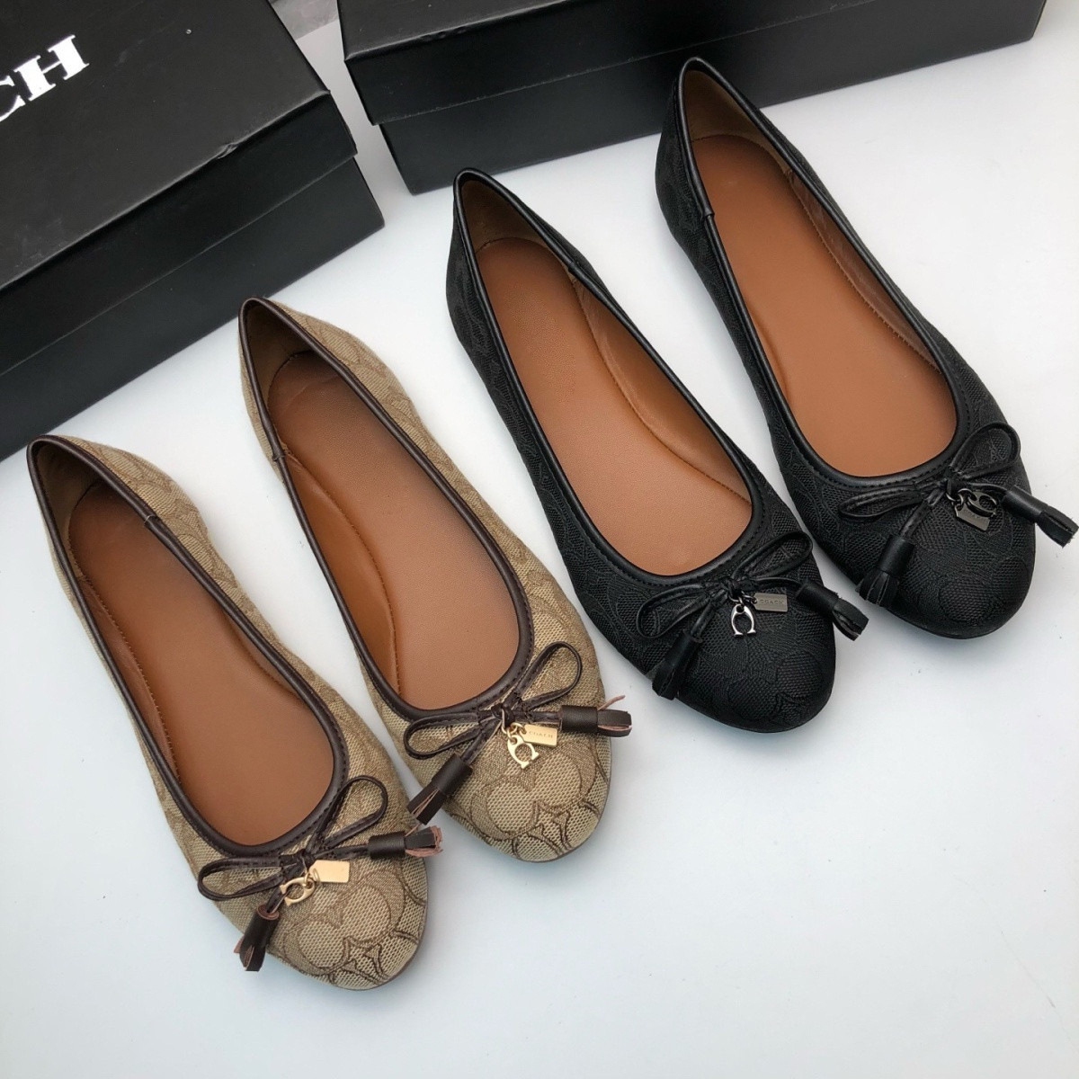 Foreign trade goods butterfly knot tassel women's small boat single shoes, old-fashioned one foot kick shallow mouth flat bottomed scoop shoes, ballet women's shoes