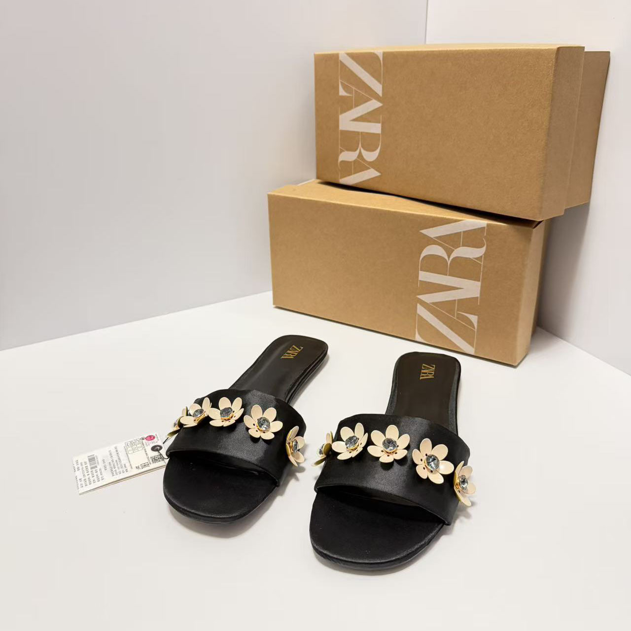 ZA Home 2026 Summer Cross border High Heel Sandals Fashionable and Versatile Women's Shoes Flower Sandals New Style