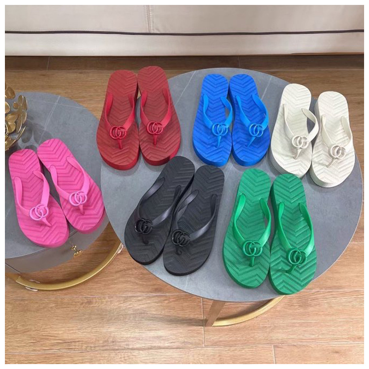 2022 new casual flip flops with soft bottom EVA sandals, women's summer outdoor beach shoes, black anti slip rain shoes, thick sole