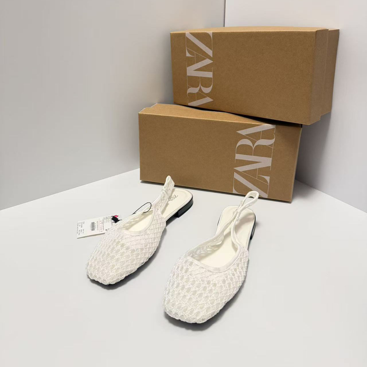 ZA Spain 2025 new Korean version mesh fishing net toe cap sandals for women, niche flat bottomed back empty single shoes, cool sandals for women