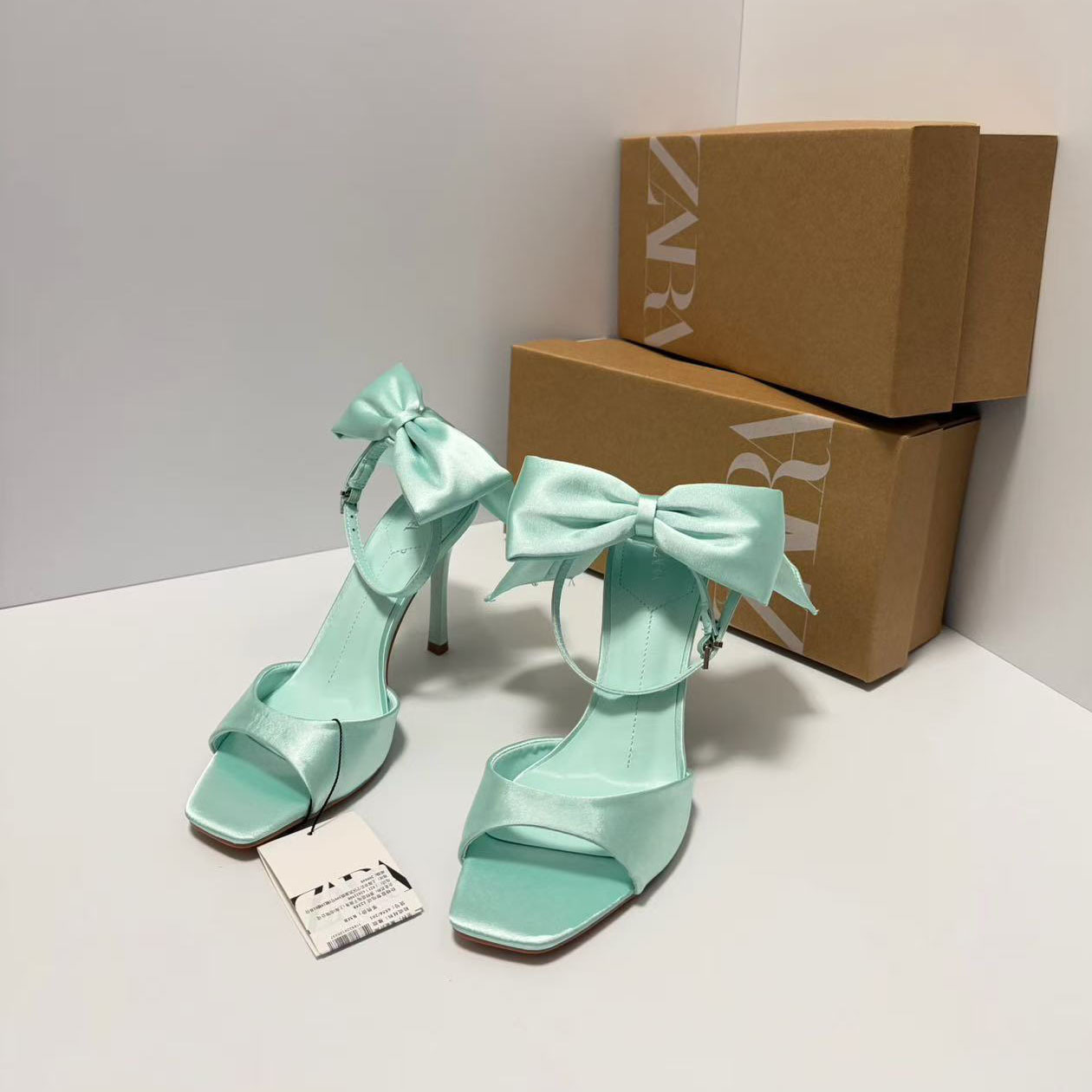 ZA2025 Autumn New Fairy Style Open toed French Style Black Bow Decorative Stiletto High Heels Sexy Sandals