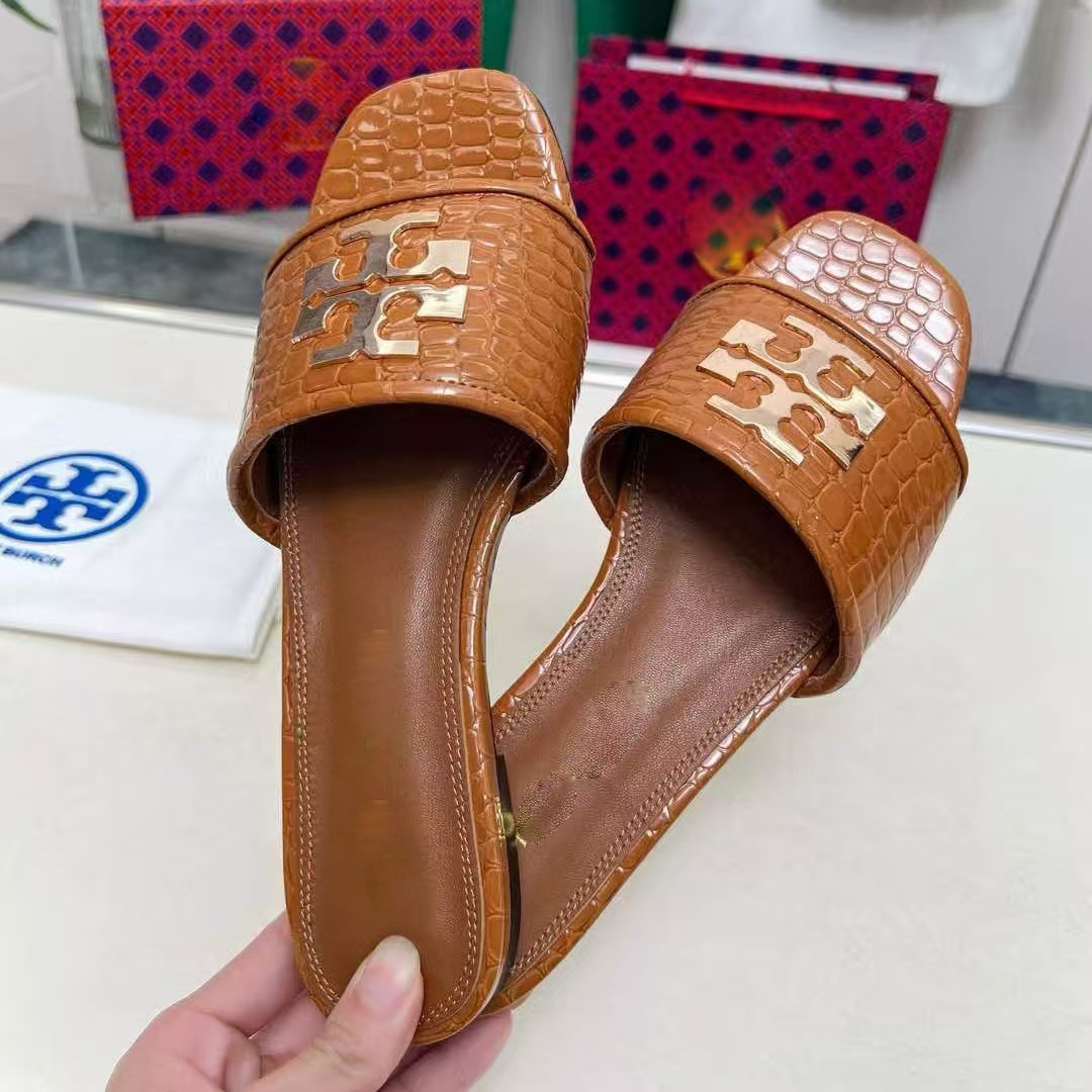 2025 European and American Early Spring New Fashionable Crocodile Pattern Leather Cool Trailer, Flat Bottom Trailer, Women's Shoes, Outer Wear, Flat Trailer