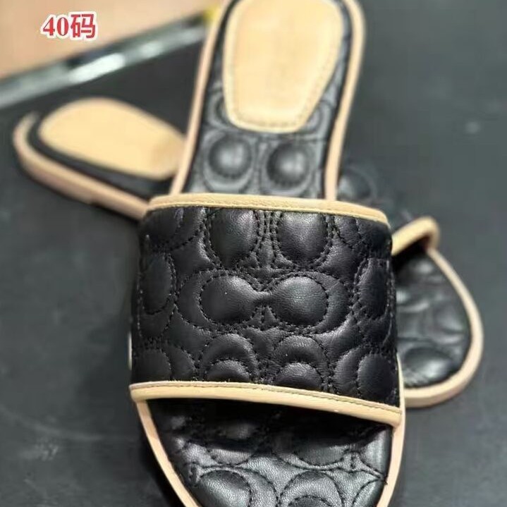 COA Cross border Spot One Word Flat Flat Slippers for Women Wearing Summer Women Soft Bottom Slippers