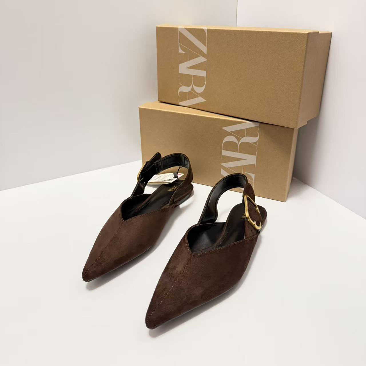 ZA2026 Winter New Pointed Leopard Pattern Single Shoes Women's Shoes Spring and Autumn Retro Soft Bottom Suede Black Commuter Shoes