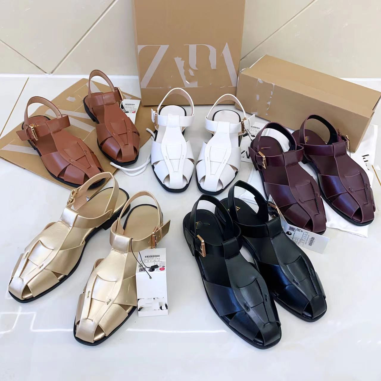 2025 African internet celebrity flat bun shoes for women wearing ZA Sandals Slippers African