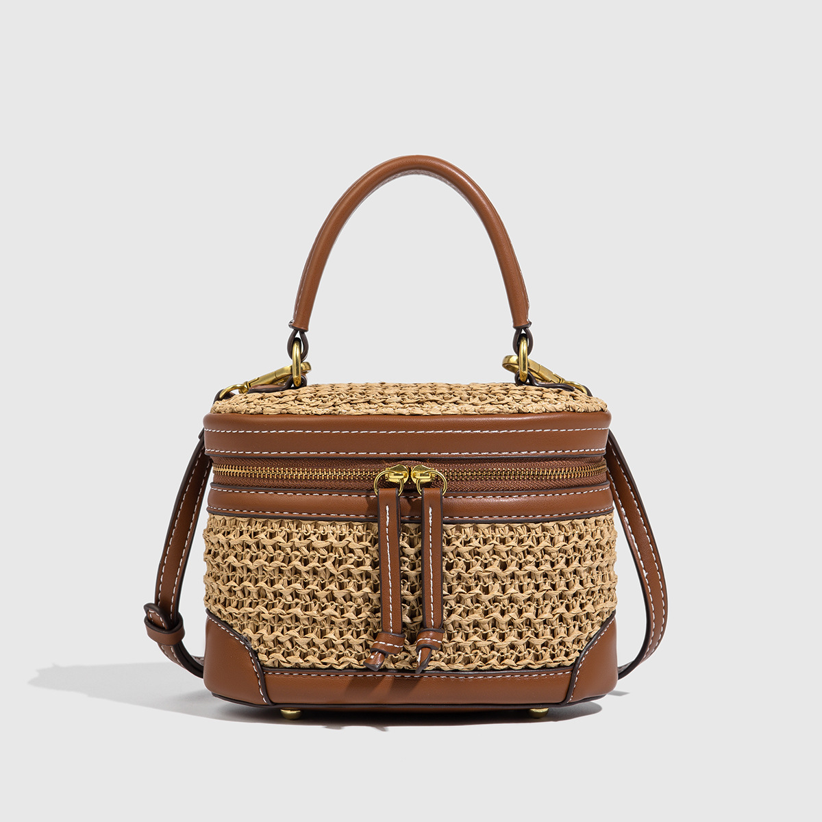Foreign Trade Cross border Women 2026 New Fashion Threaded Weaving Bag Mini Versatile One Shoulder Handheld Makeup Box Bag