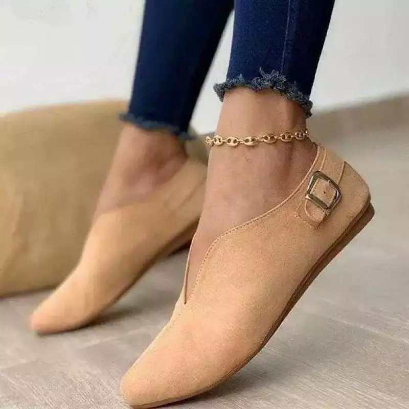 Wholesale new V-mouth casual single shoes, women's European and American fashion plus size 43, women's shoes, flat shoes, simple set shoes, cross-border shoes