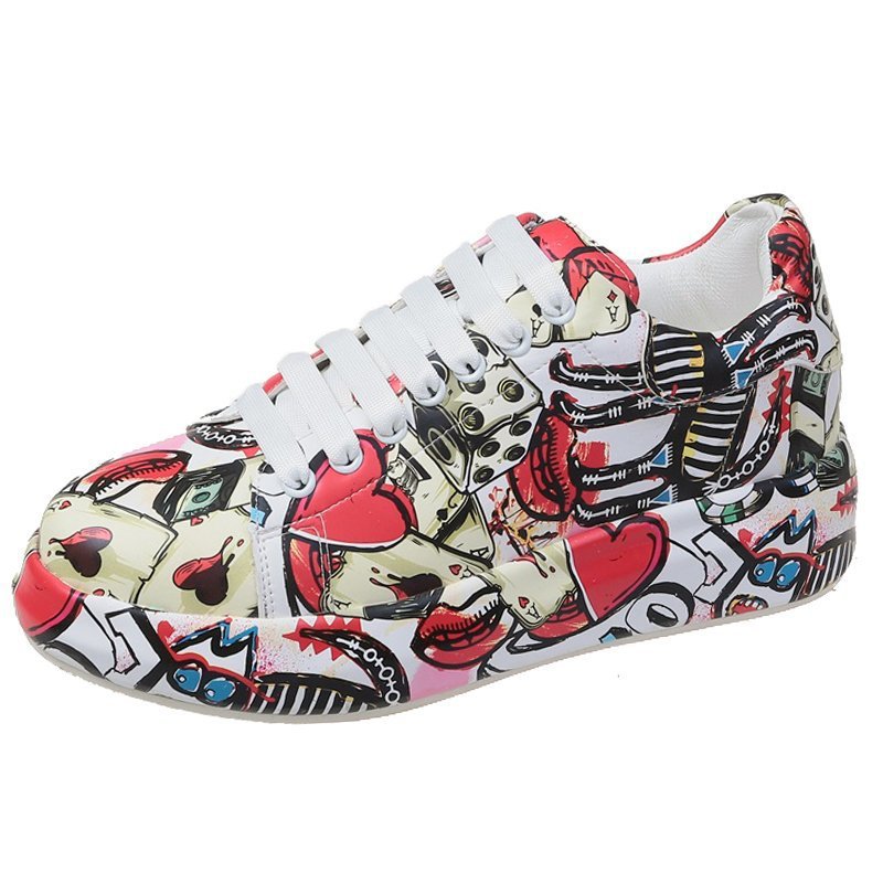 Colorful dad shoes women's fashion 2024 summer and autumn Amazon new printed graffiti foreign trade plus size casual single shoes women Colorful dad shoes women's fashion 2024 summer and autumn Amazon new printed graffiti foreign trade plus size casual single shoes women