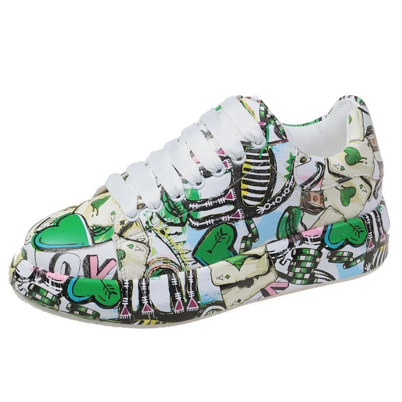 Colorful dad shoes women's fashion 2024 summer and autumn Amazon new printed graffiti foreign trade plus size casual single shoes women Colorful dad shoes women's fashion 2024 summer and autumn Amazon new printed graffiti foreign trade plus size casual single shoes women