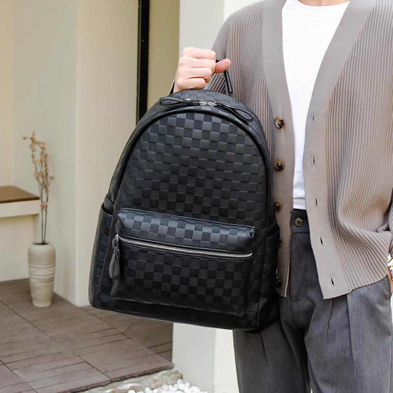 Backpack men's business computer bag large capacity fashionable leisure travel bag soft leather women's backpack college student backpack