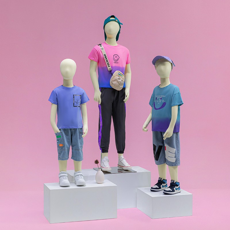 Children's clothing store software, children's model props, full body mannequin model stand, baby boy and girl clothing store display stand