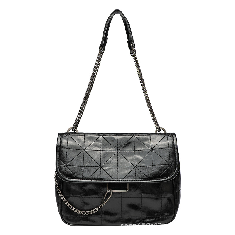 ZR Home Cross border Trendy Stray Bag for Women, Large Capacity, High Quality, Ling Grid Chain Bag, Versatile Handheld Single Shoulder Crossbody Bag