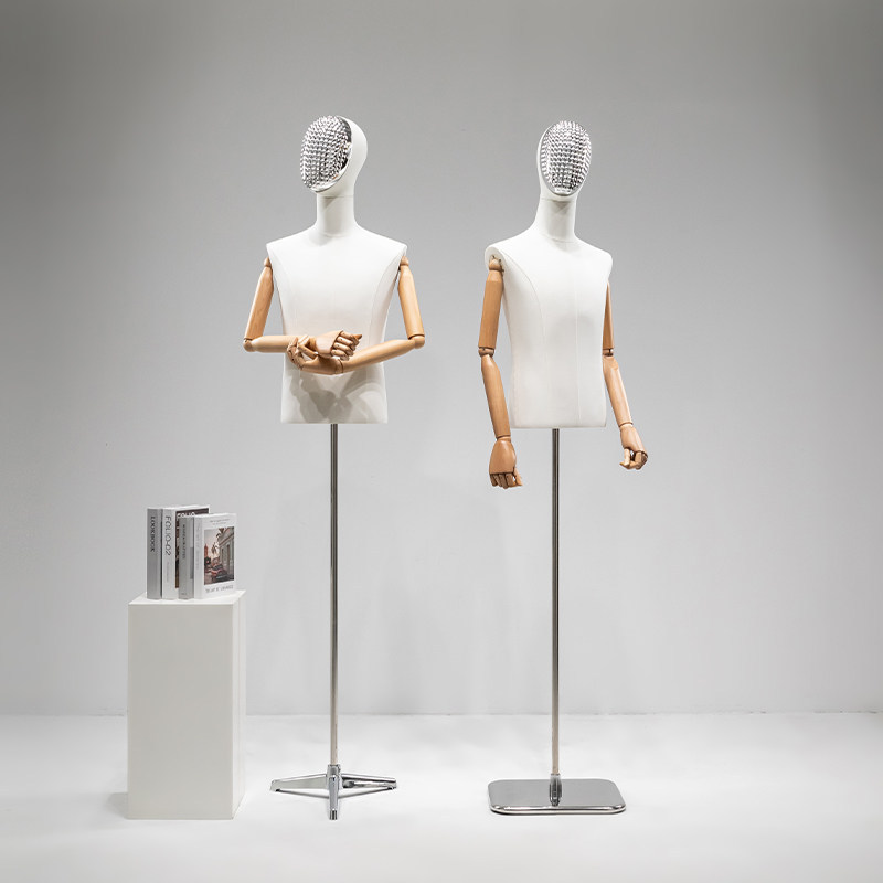 Clothing store particle face model props, male half body mannequin stage, men's clothing store window display, model display rack, full body