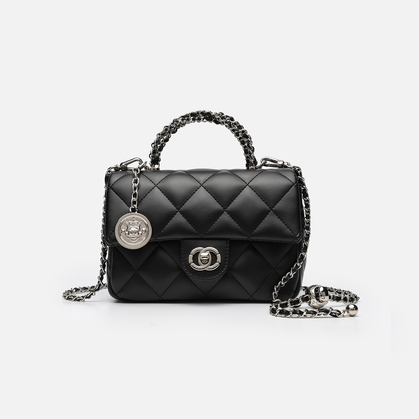 French style niche light luxury handbag for women in summer 2025, fashionable diamond grid versatile temperament chain shoulder crossbody bag