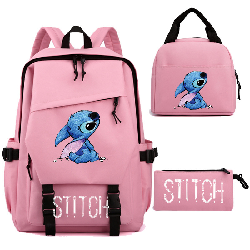 Stitch interstellar baby Stitch Stitch backpack rice bag+pencil case student backpack three piece set batch