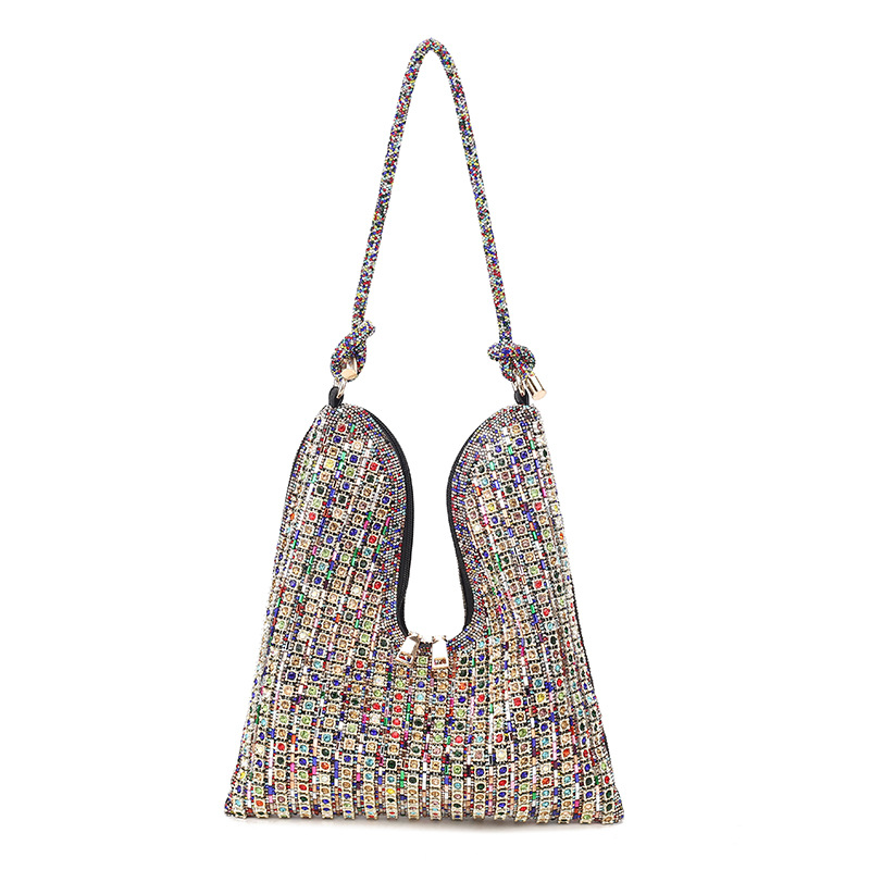 Foreign trade hit Guifei style colorful bow banquet bag for women 2026 new diamond studded single shoulder crossbody rhinestone bag