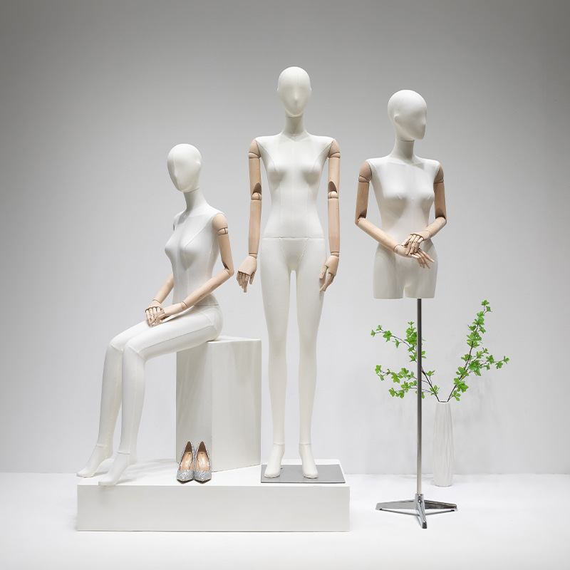 High end models, props, female full body mannequins, model stands, window displays, human figures, and female models in clothing stores