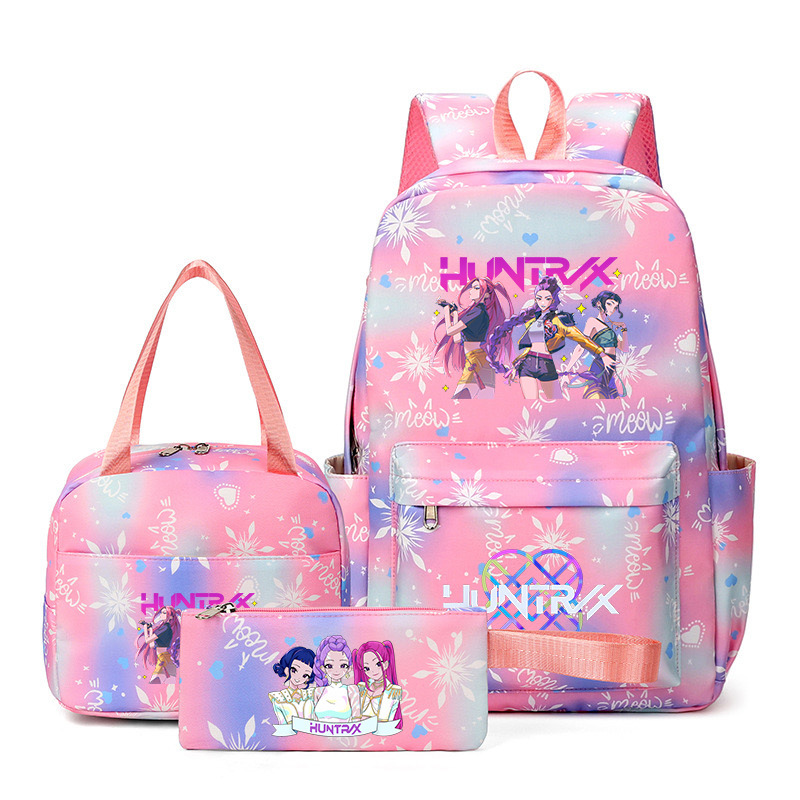 2025 New Korean Anime Kpop Witch Hunt Printed Student Backpack Shoulder Bag Single Shoulder Pen Bag 3-Piece Set