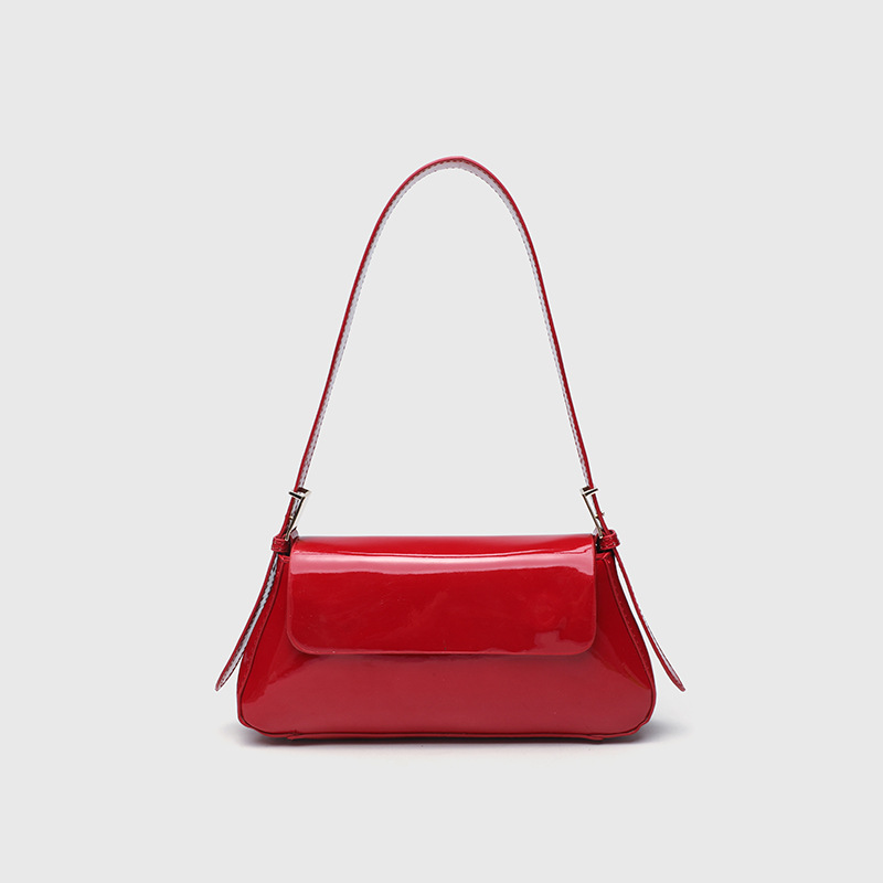 Z Family Women's Bag Cross border Wholesale 2023 Summer New Product Bright Silver Rolling Minimalist Single Shoulder Underarm Bag