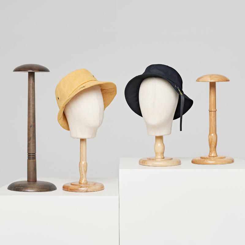 Hat rack desktop hat rack clothing store hat rack holder household clothing wooden hat holder showcase head mold display rack