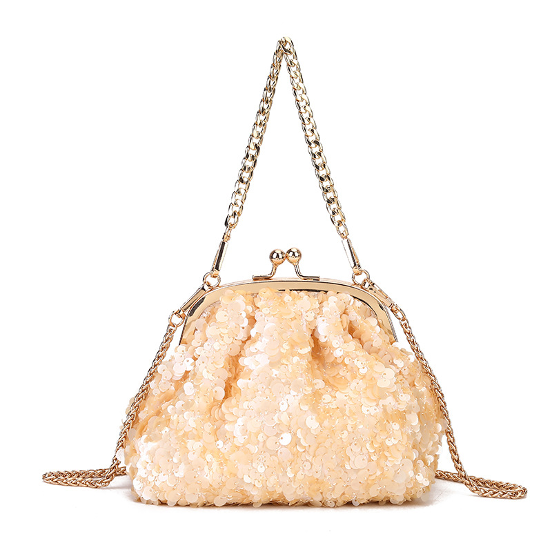 Cross border new light luxury sequin handbag, European and American socialite dress, party and dinner bag, versatile fashion chain bag