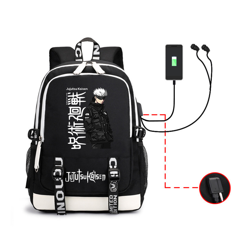 Cross border Amazon direct supply Japanese anime spell peripheral backpack USB charging large capacity computer bag backpack