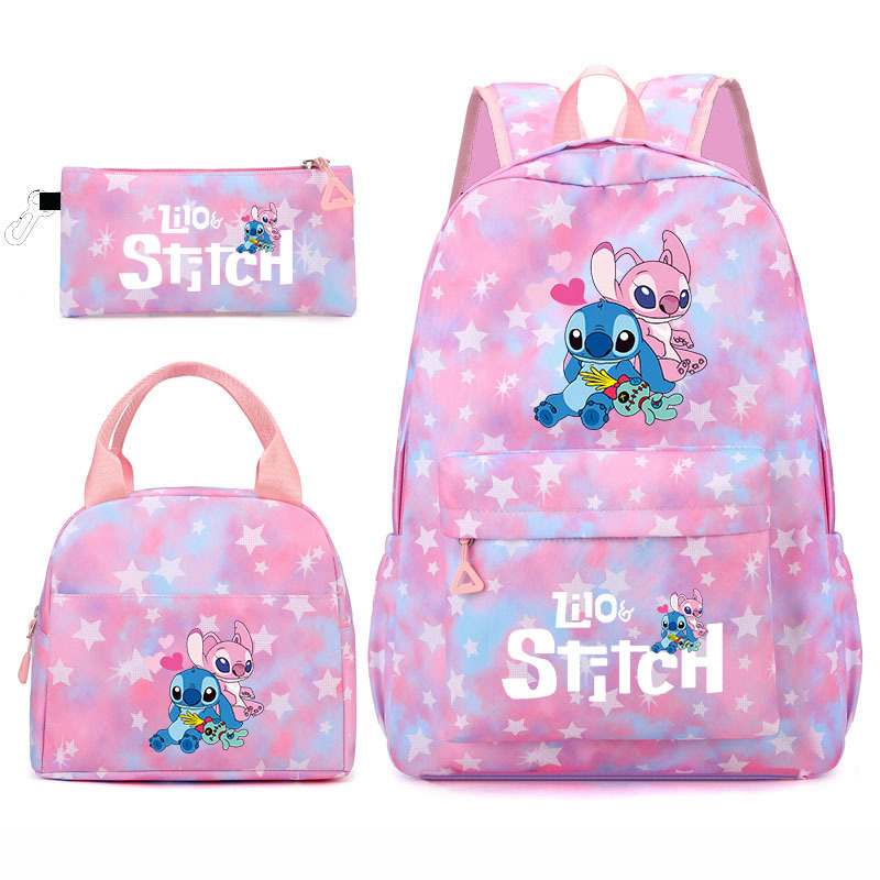 New Stitch Student Three Piece Set Backpack Large Capacity Backpack Wholesale Cross border Foreign Trade Amazon Edition