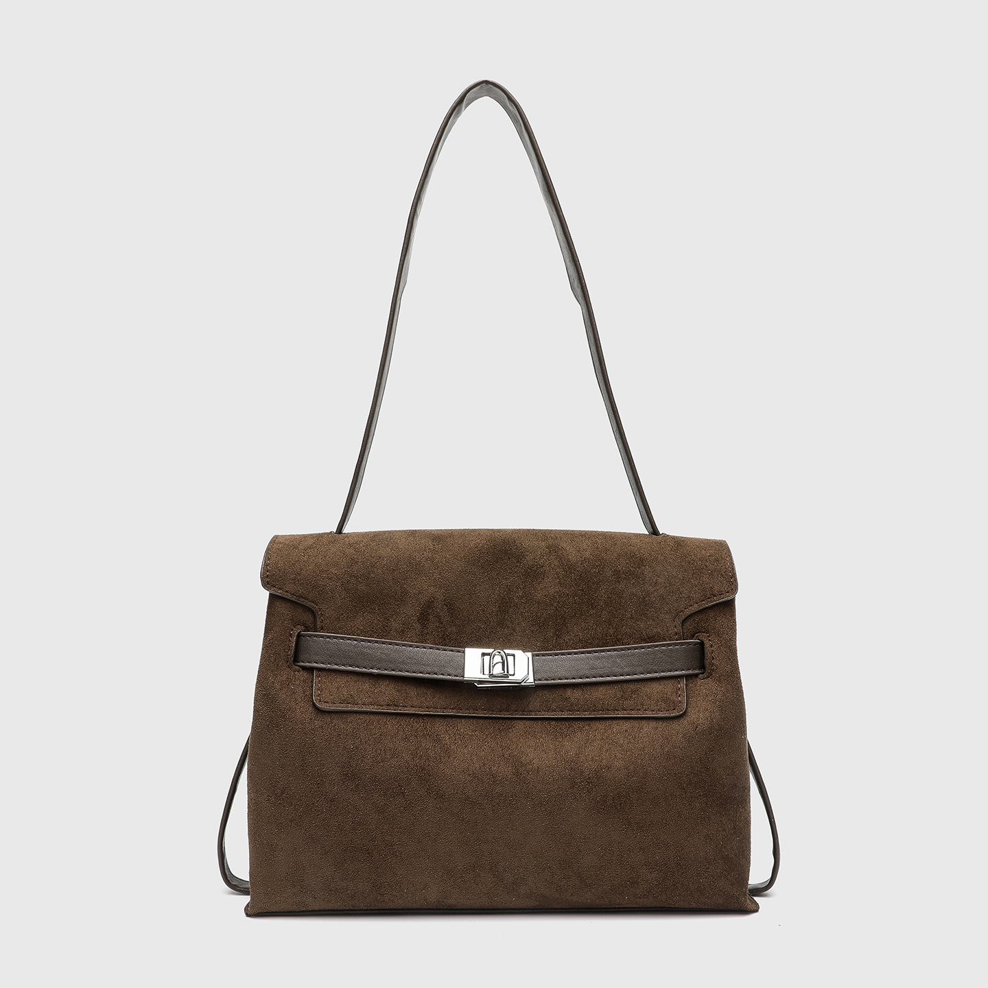 Vintage texture large capacity underarm commuting bag for women 2025 new simple briefcase versatile single shoulder platinum bag
