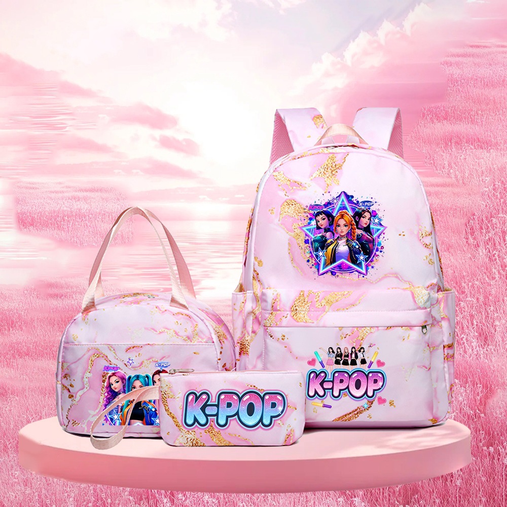 KPOP Witch Hunting Team Backpack Lunch Bag Pencil Box Set Anime Fashion Student Backpack In Stock Delivery
