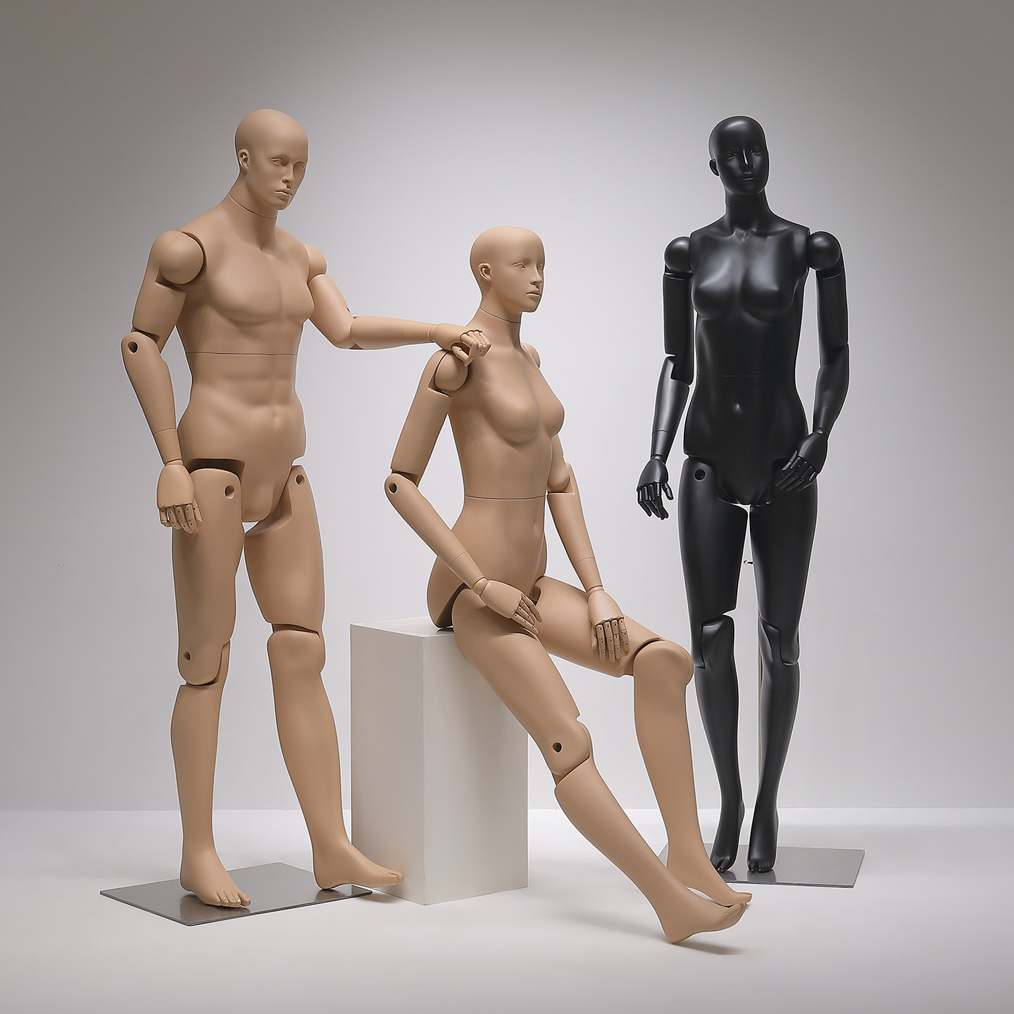Clothing store facial recognition robot model mannequin with fully movable joints, male and female AI human body model display stand
