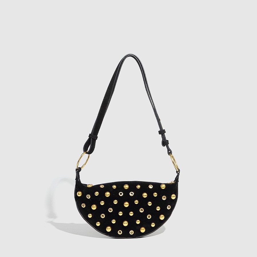 2026 cross-border hot selling motorcycle retro shoulder bag, European and American punk rivet Y2K rivet diagonal cross bag, women's bag