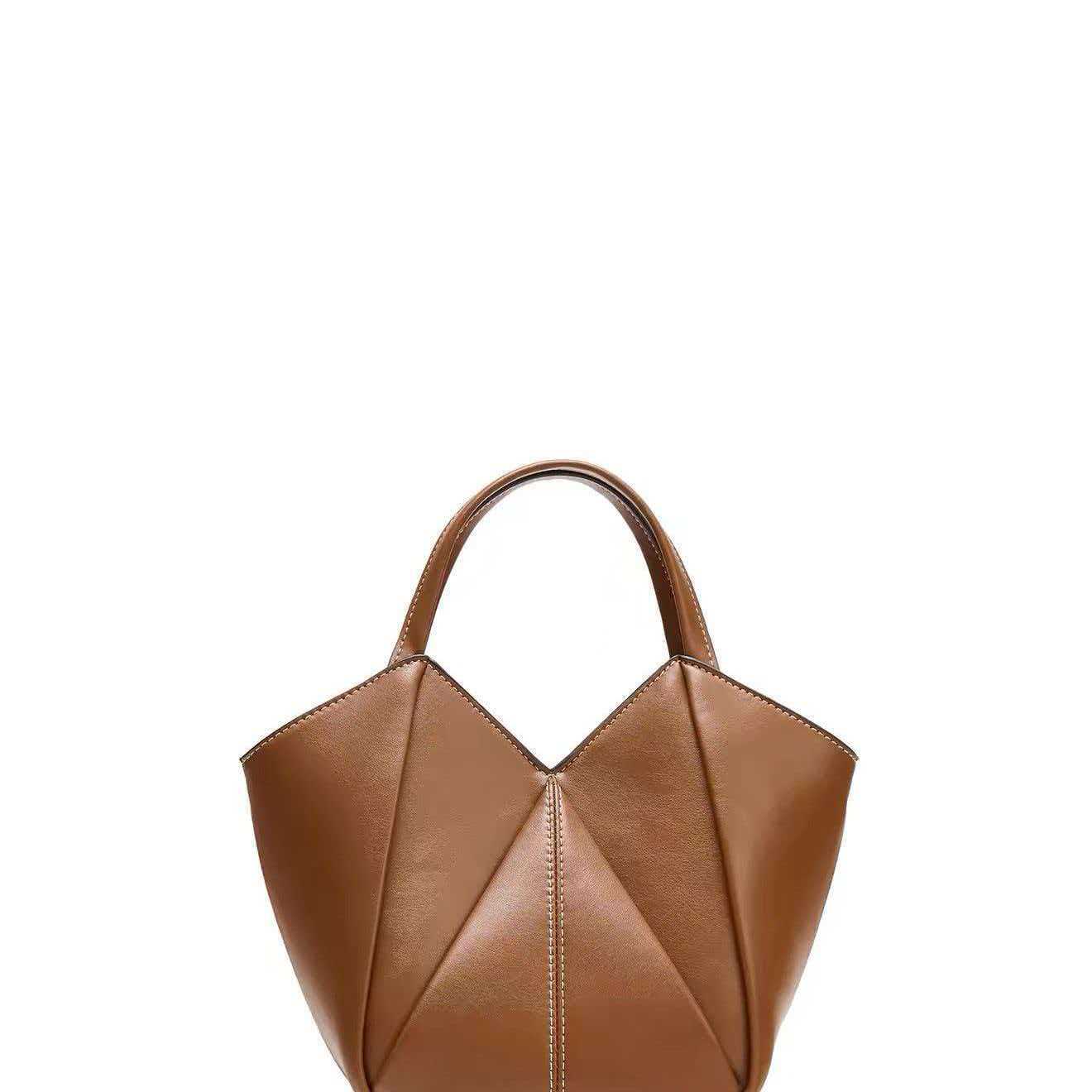 2026 Summer New Women's Bag Brown Mini Handheld Crossbody Bag Versatile Commuter Shopping Tote Bag