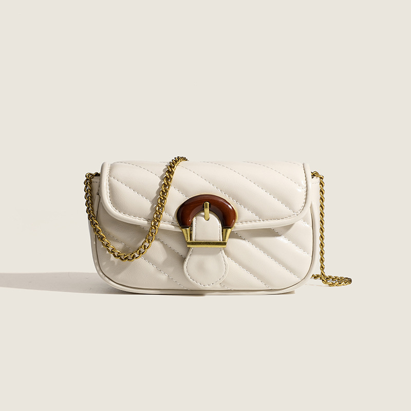 Small Fragrant Wind Embroidery Thread Chain Texture Crossbody Mini Bag 2024 New Niche Versatile Single Shoulder Small Square Bag for Women