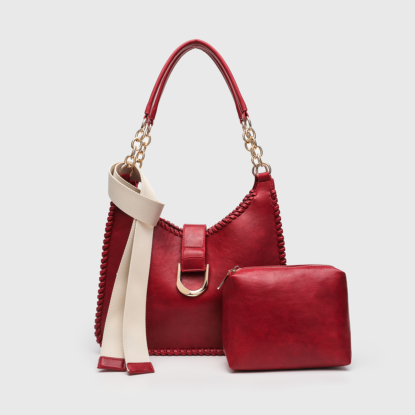 New large capacity high-end versatile women's bag, fashionable retro simple crescent bag, bride's light luxury chain armpit bag