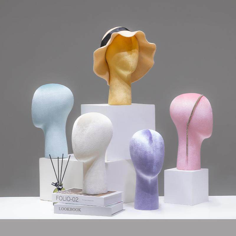 Clothing store hat rack, head model display rack, fake head accessories, scarves, wigs, small black clip necklace display