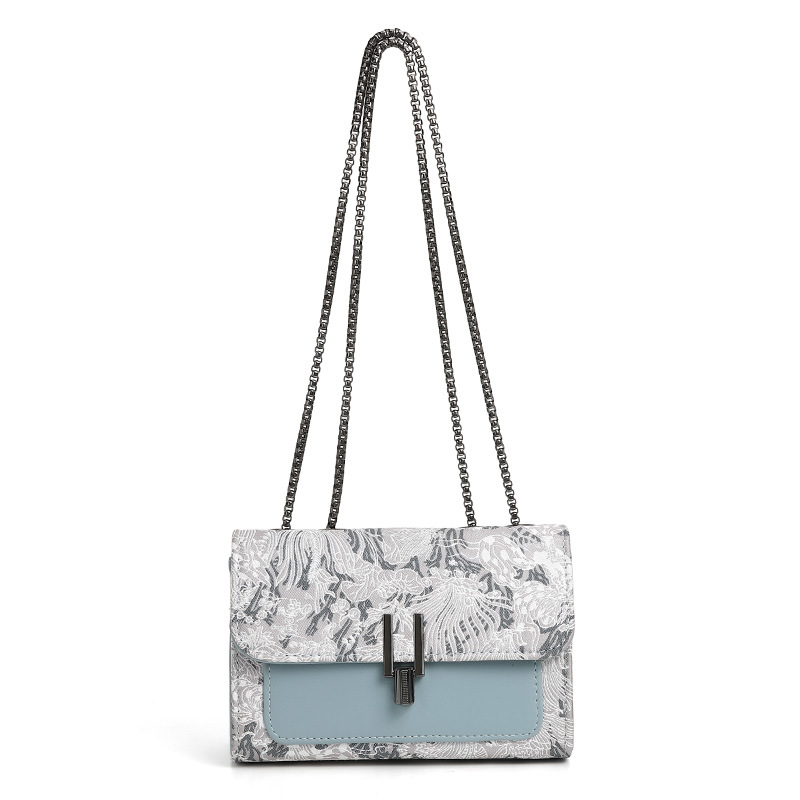 Cross border 2024 summer versatile women's bag crossbody bag embroidered daily small square bag double-layer chain single shoulder armpit bag