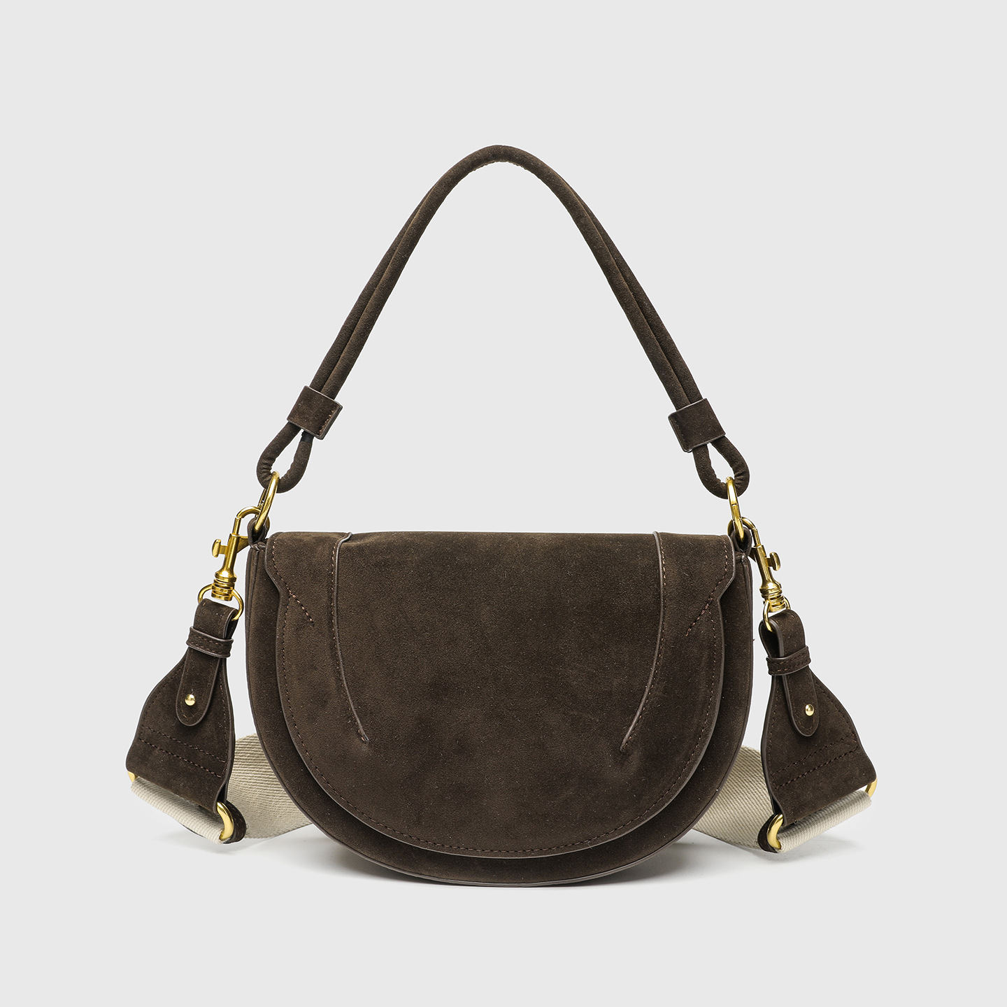 Z Family Cross border Women's Bag New High end Sensational Bag Fashion Handheld Shoulder Stray Bag Matte Commuter Leisure Saddle Bag