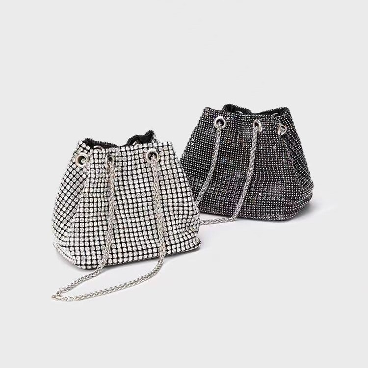 Advanced Water Diamond Western Style Chain Bag Design Water Bucket Bag Large Capacity Crossbody Bag Commuter Colorful Handbag for Women