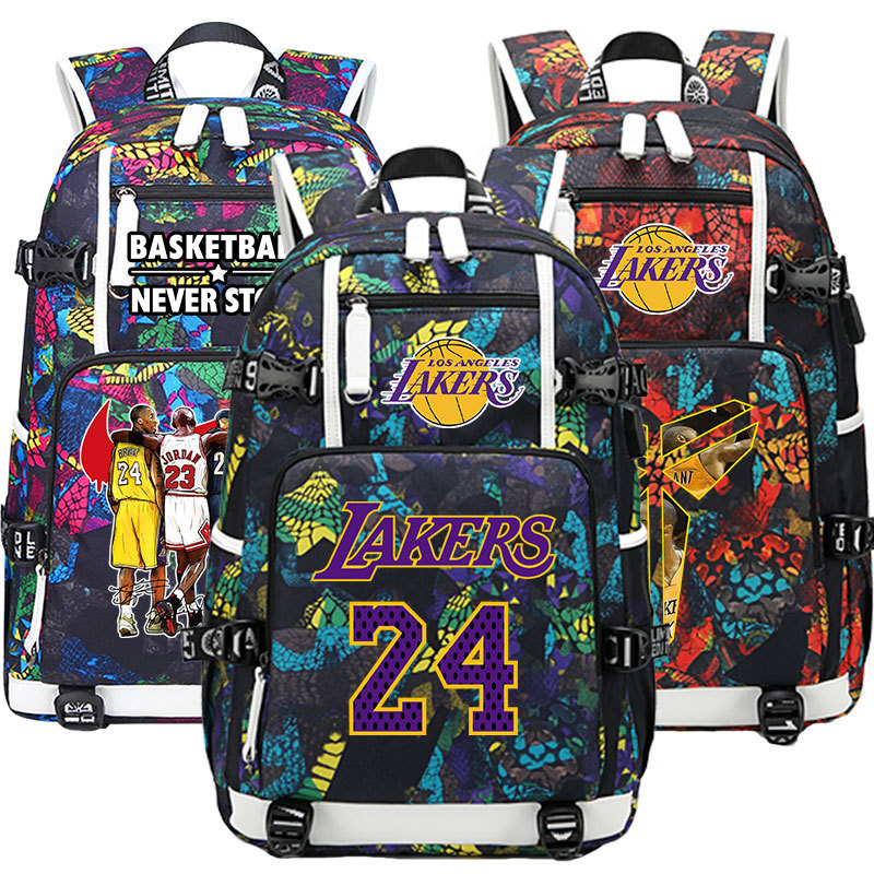 Basketball Sports Training Bag Kobe Commemorative Edition No. 24 Backpack Backpack Middle School High School Men's and Women's Backpack Basketball Bag